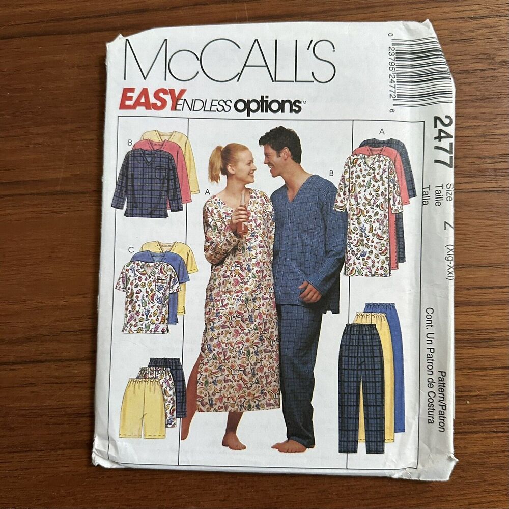 UNCUT McCall's Pattern 2477 Easy Endless Options Size Z (XL-XXL)